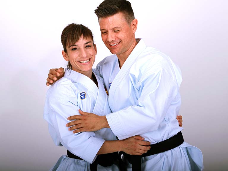 Jesús del Mora and Sandra Sánchez are training